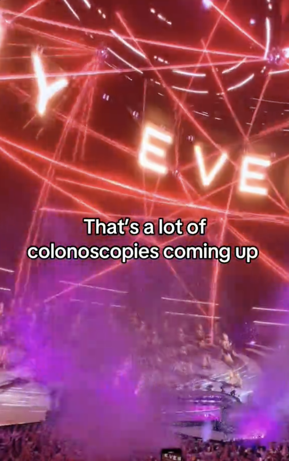 That's a lot of colonoscopies coming up — concert lasers